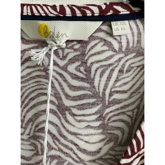 NWT Boden Layla Maroon Zebra Wave Dress 6 Long - Picture 3 of 6